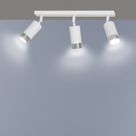 Regletté de spots Mura Blanc/Chrome (3 lumieres)