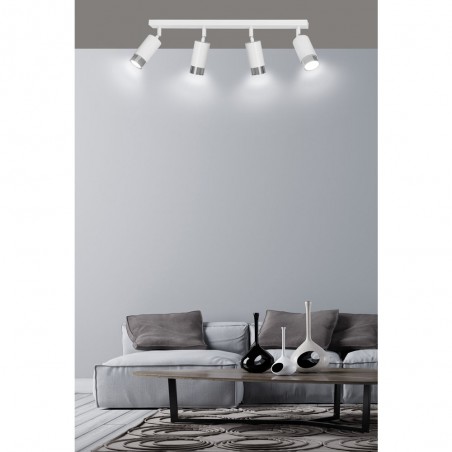 Regletté de spots Mura Blanc/Chrome (4 lumieres)