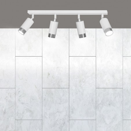 Regletté de spots Mura Blanc/Chrome (4 lumieres)