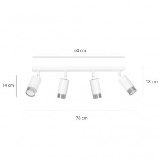 Regletté de spots Mura Blanc/Chrome (4 lumieres)