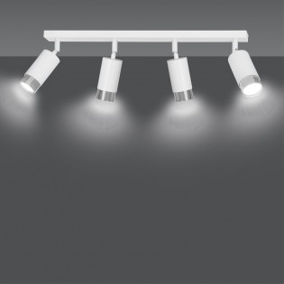 Regletté de spots Mura Blanc/Chrome (4 lumieres)