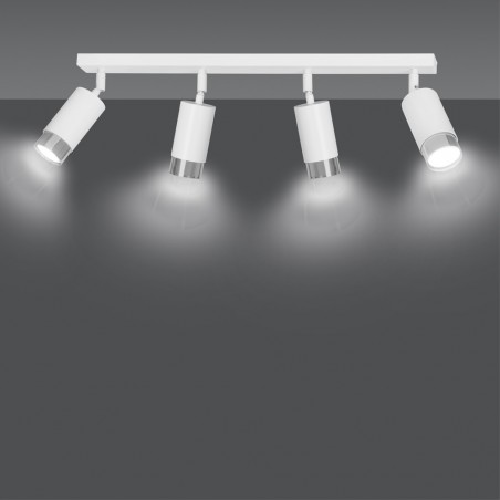 Regletté de spots Mura Blanc/Chrome (4 lumieres)