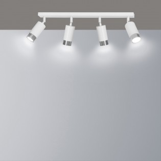 Regletté de spots Mura Blanc/Chrome (4 lumieres)