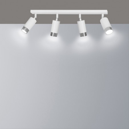 Regletté de spots Mura Blanc/Chrome (4 lumieres)