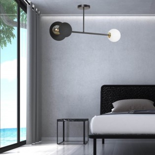 Plafonnier Meltis Noir (2 lumieres)