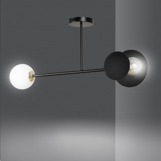 Plafonnier Meltis Noir (2 lumieres)