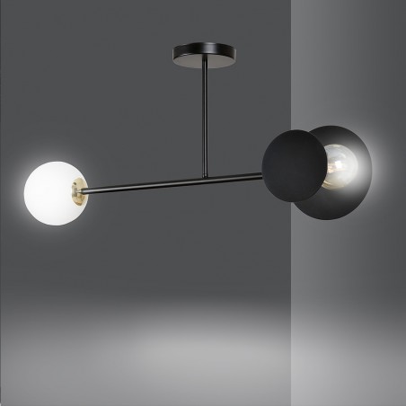 Plafonnier Meltis Noir (2 lumieres)