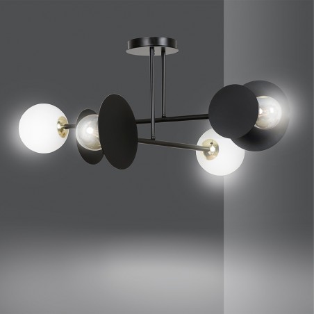 Plafonnier Meltis Noir (4 lumieres)