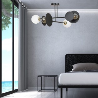 Plafonnier Meltis Noir (4 lumieres)