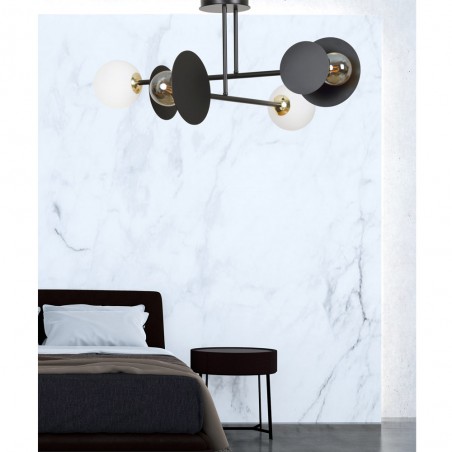 Plafonnier Meltis Noir (4 lumieres)