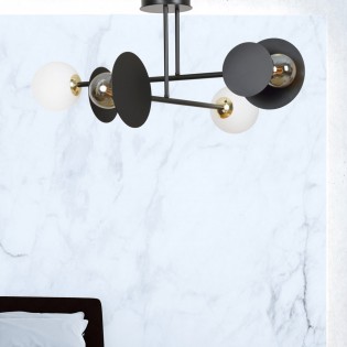Plafonnier Meltis Noir (4 lumieres)
