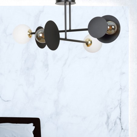 Plafonnier Meltis Noir (4 lumieres)