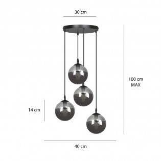 Lampe de suspension Sagan Graphite (4 lumieres)
