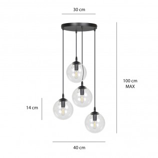 Lampe de suspension Sagan Transparent (4 lumieres)