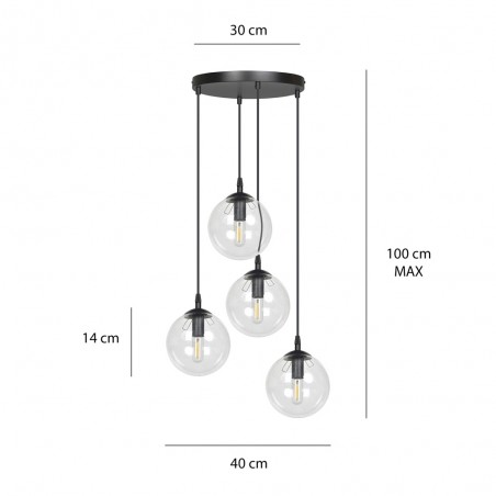 Lampe de suspension Sagan Transparent (4 lumieres)