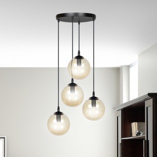 Lampe de suspension Sagan Ambre (4 lumieres)