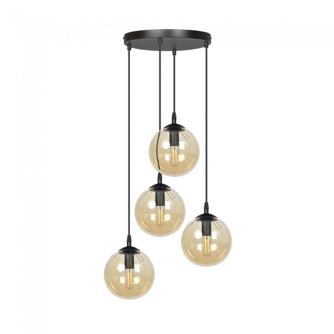 Lampe de suspension Sagan Ambre (4 lumieres)