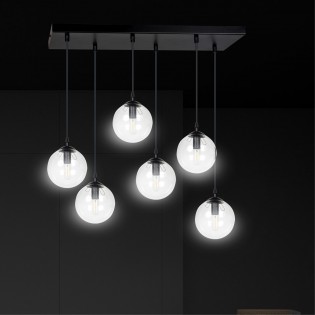 Regletté de plafond Sagan Transparent (6 lumieres)