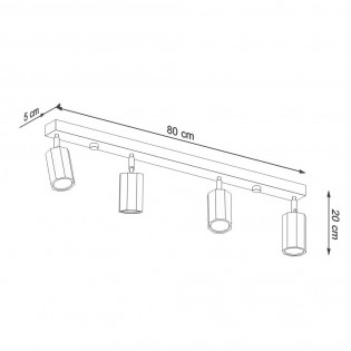 Réglette de plafond Zeke (4 Lumieres)