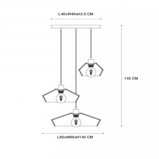 Lampe de suspension Yunkai (3 lumieres)