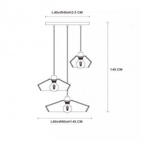 Lampe de suspension Yunkai (3 lumieres)
