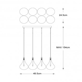 Suspension á LED Tears (8x1,5W)