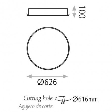 Plafonnier encastré Led Isia (55W)
