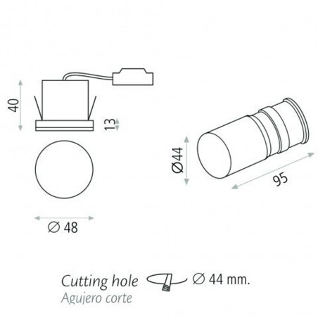 Applique encastrée Led Miura (3W)