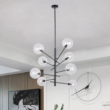 Lampe de plafond Onet Noir (8 lumieres)