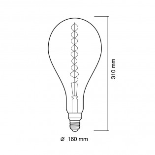 Ampoule á LED E27 P160 Ambre Dimmable (12W)