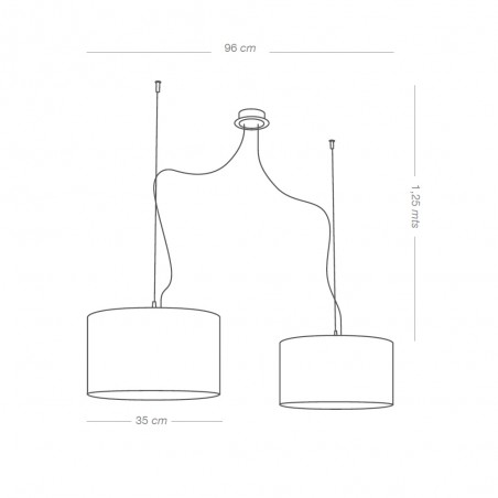Lampe de plafond Seide Cuivre (2 lumieres)