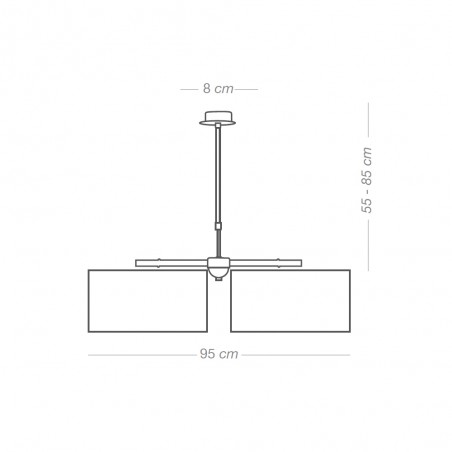 Lampe de suspension Tamil Beige (2 lumieres)