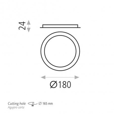 Plafonnier encastré Led Yon (18W)