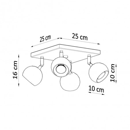 Plafonnier Oculare (4 Lumieres)