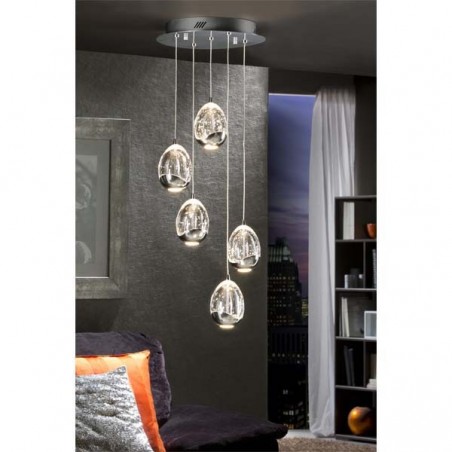 Lampe de suspension LED Rocío (5 lumières - 25W)