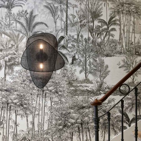 Applique Murale Screen Cannage Noir (2 lumieres)