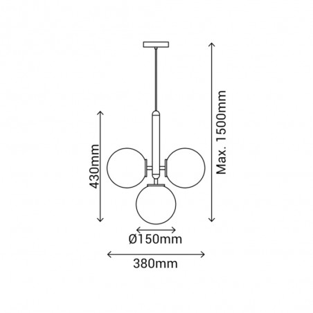 Lampe a suspension Musa Opale (4 lumieres)
