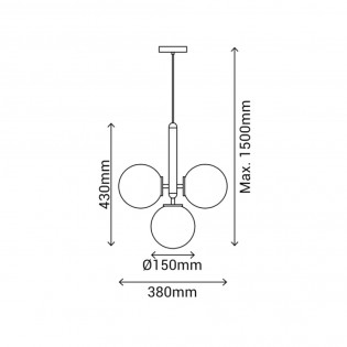 Lampe a suspension Musa (4 lumieres)