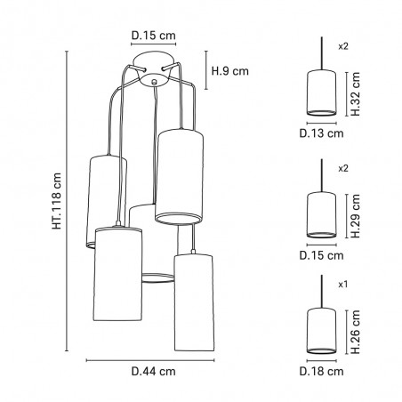 Lampe de suspension Cosiness (5 lumieres)