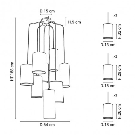 Lampe de suspension Cosiness (8 lumieres)