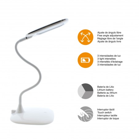 Lampe de bureau LED avec batterie rechargeable Tinvi (5W)