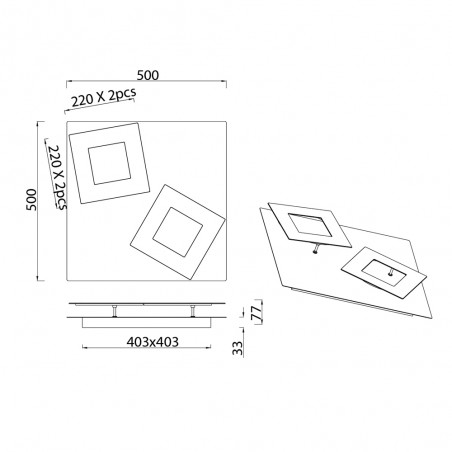 Plafón de techo LED Dalia Oro (48W)