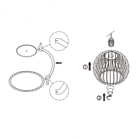 Lampe de plafond Chino 25