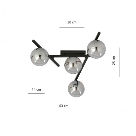 Plafonnier Tramas Graphite (4 lumieres)