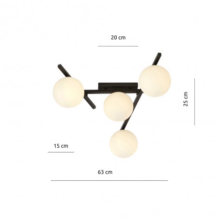 Plafonnier Tramas Opale (4 lumieres)