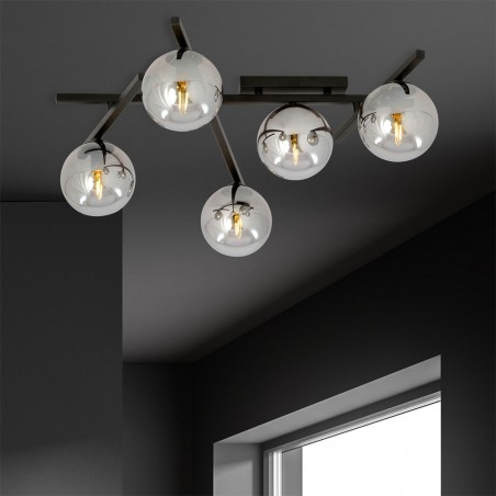 Plafonnier Tramas Graphite (5 lumieres)