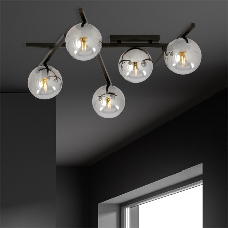 Plafonnier Tramas Graphite (5 lumieres)
