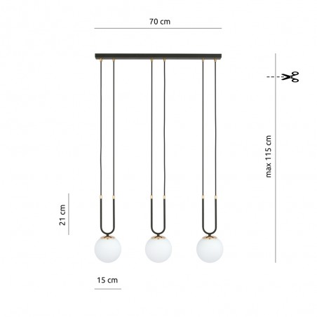 Lampe de plafond Megan Opal (3 lumieres)