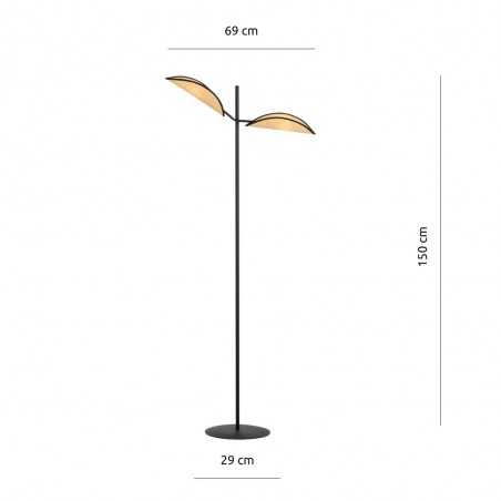 Lampadaire Cano Rotin (2 lumieres)