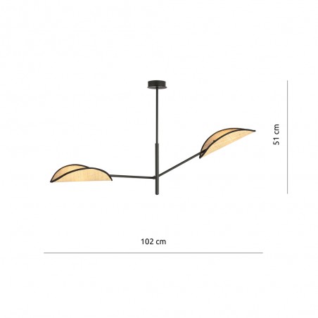 Lampe de plafond Cano Rotin (2 lumieres)